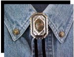 Unakite Scalloped Edge Bolo Tie