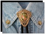 Unakite Filigree Style Bolo Tie