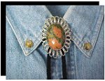 Unakite Wire Design Bolo Tie