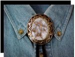 White Calcite Antique Design Bolo Tie