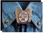 White Calcite Classic Cowboy Bolo Tie