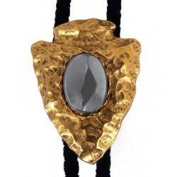 Hematite Arrowhead Style Bolo Tie