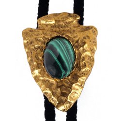 Malachite Arrowhead Style Bolo Tie