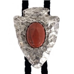 Red Jasper Arrowhead Style Bolo Tie