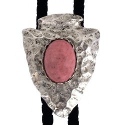 Rhodonite Arrowhead Style Bolo Tie