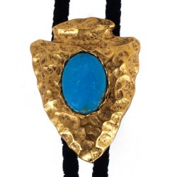 Turquoise Arrowhead Style Bolo Tie