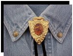 Amber Arrowhead Style Bolo Tie