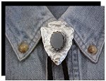 Hematite Arrowhead Style Bolo Tie