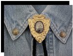 Pyrite Arrowhead Style Bolo Tie