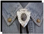 Snowflake Obsidian Arrowhead Style Bolo Tie