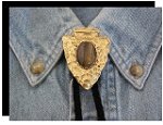 Tiger Eye Arrowhead Style Bolo Tie